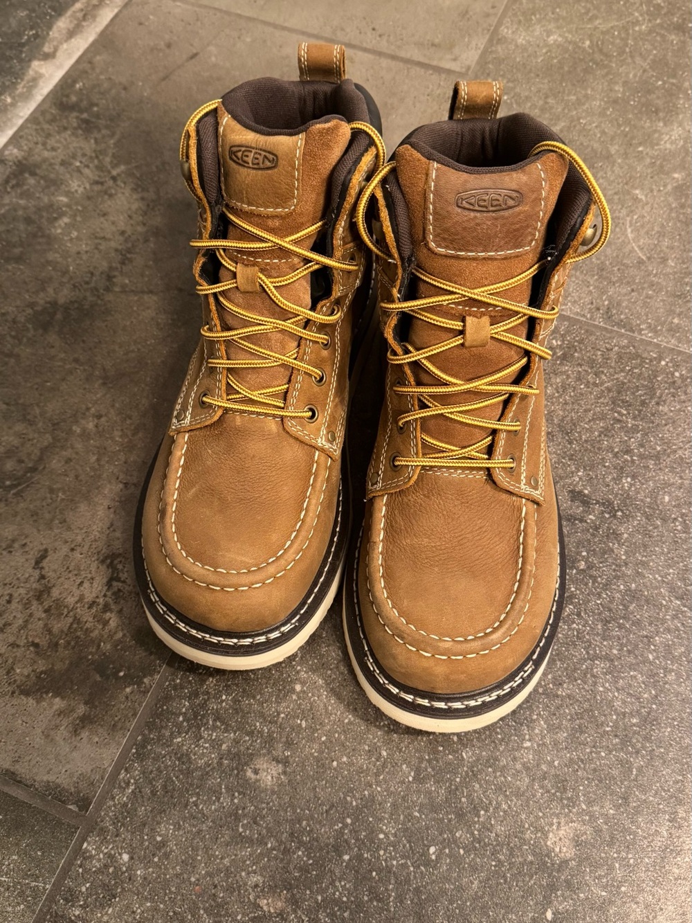 KEEN Kids Tan Brown Lace-Up Leather Boots